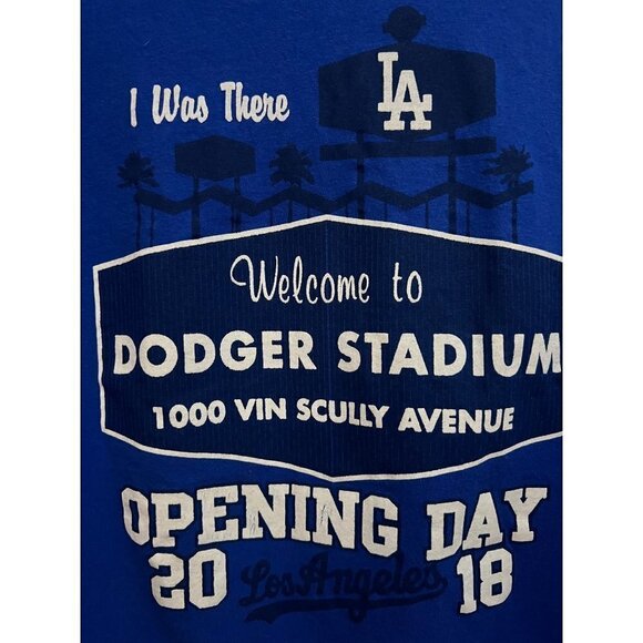 Los Angeles LA Dodgers Baseball Mens Opening Day Blue Double Graphic T-Shirt 2XL - Picture 5 of 8